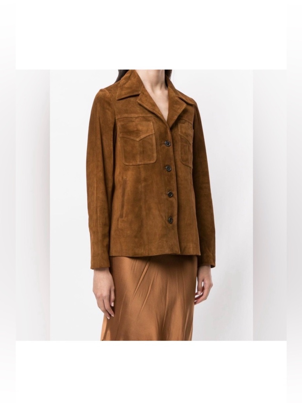 Nili Lotan Dominic Suede Jacket Burnt Umber Size Small